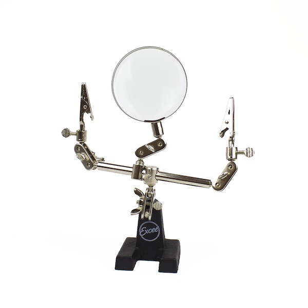 Excel Blades Helping Hands with Magnifier, Weighted base and 2 Alligator clips, 6pk 55675 - main